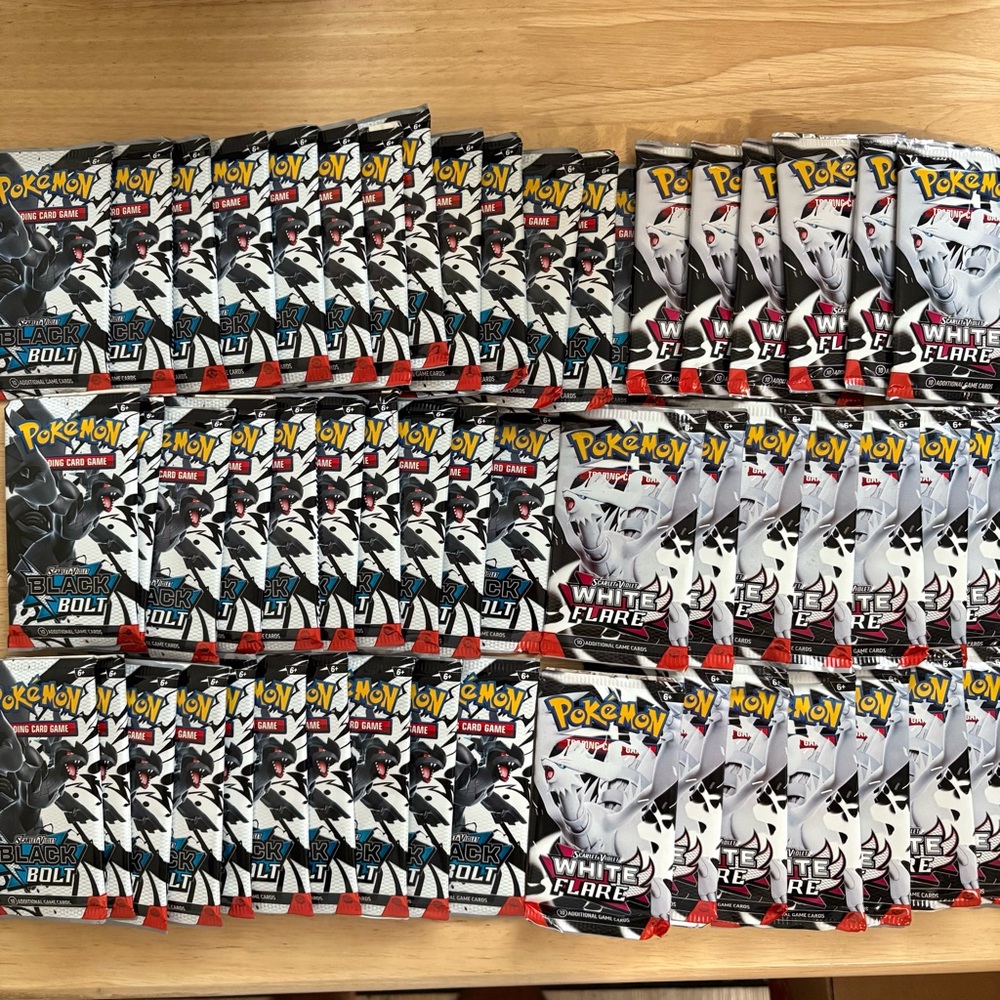 Pokémon Black Bolt & White Flare Booster Packs (78 packs total)